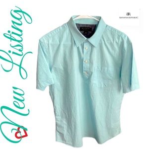 Banana Republic M Soft Wash Standard Fit Size Medium Cascade Blue 100% …